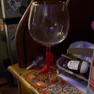 Godinger Red High Heel Wine Glass